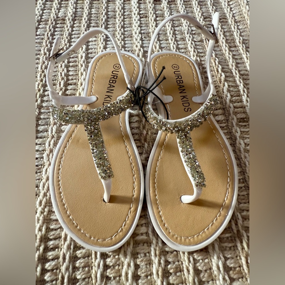White and Silver Sandals
